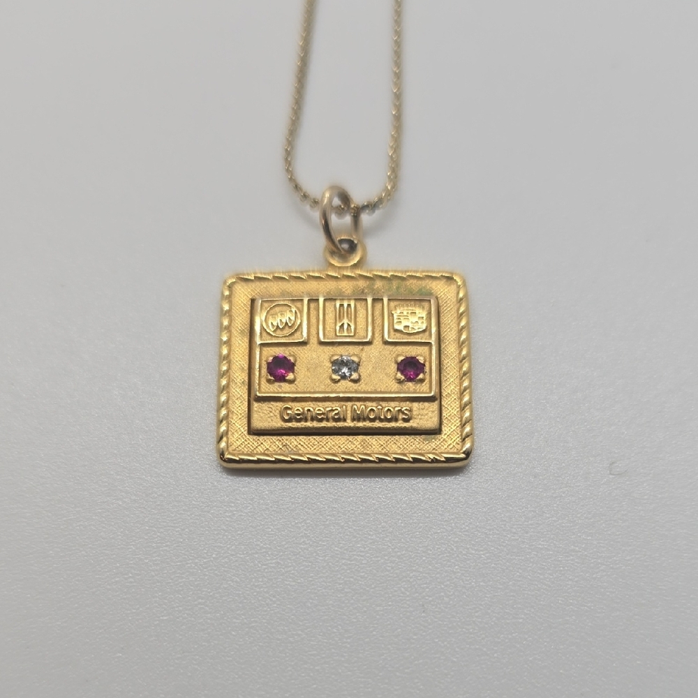 Gold General Motors Pendant Necklace